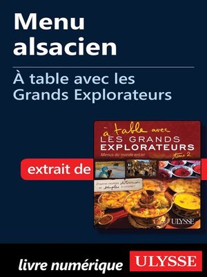 cover image of Menu alsacien--À table avec les Grands Explorateurs